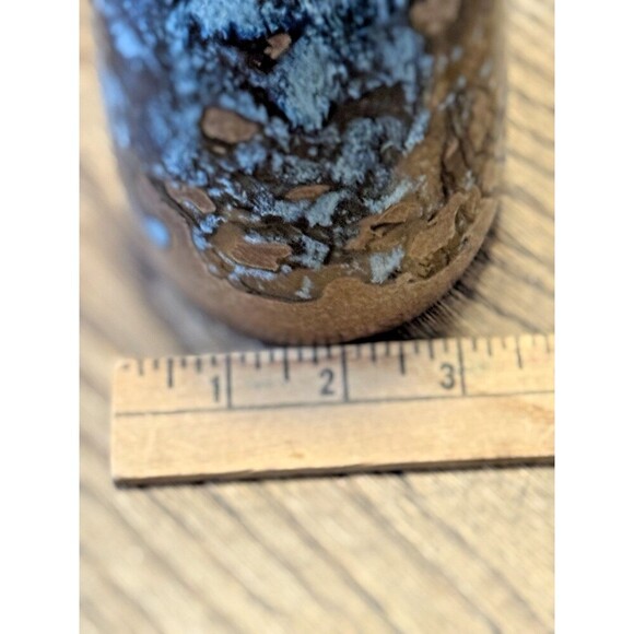 Vintage Pottery Craft Vase Drip High Glaze Art Pottery 5" Rust Brown Bluen USA - Picture 9 of 13